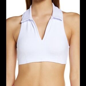 ALO Yoga White V-Neck Crop Top